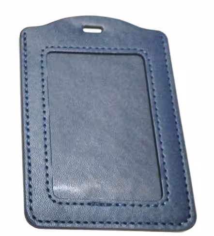 Porte-badge cuir vertical- format CB - 1 face transparente - lot de 50 pcs