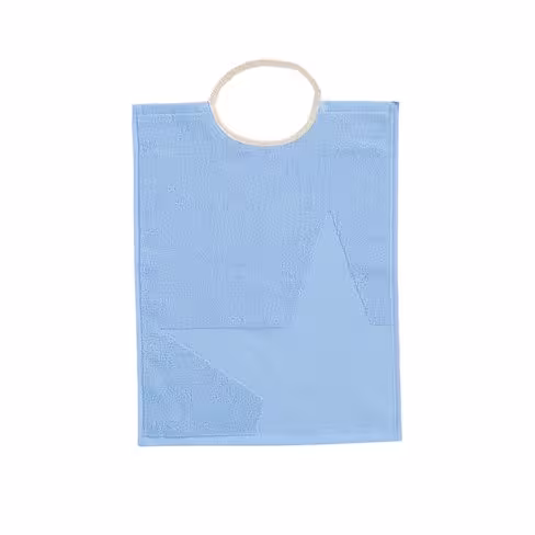 Bavoir éponge coton - lot de 10 - 69471/057 encolure avec élastique 38 x 30 cm - bleu clair