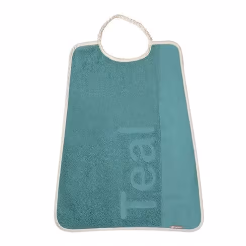 Bavoir éponge coton - lot de 10 - 69472/223 encolure avec élastique 48 x 40 cm - bleu canard