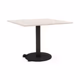 Table Ziiit - 110 x 110 cm - plateau stratifié antibactérien chant ABS - piétement central acier embase fonte