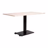 Table Ziiit - 100 x 80 cm - plateau stratifié antibactérien chant ABS - piétement central acier embase fonte