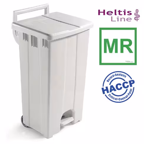 Poubelle amagnétique aluminium 90 l - poignée et pédale au pied