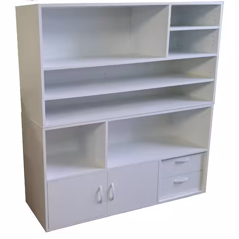 Meuble de rangement amagnétique 2 parties étagère 2 caissons