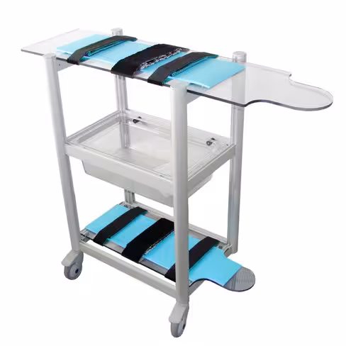 Chariot de préparation amagnétique pédiatrique compatible IRM
