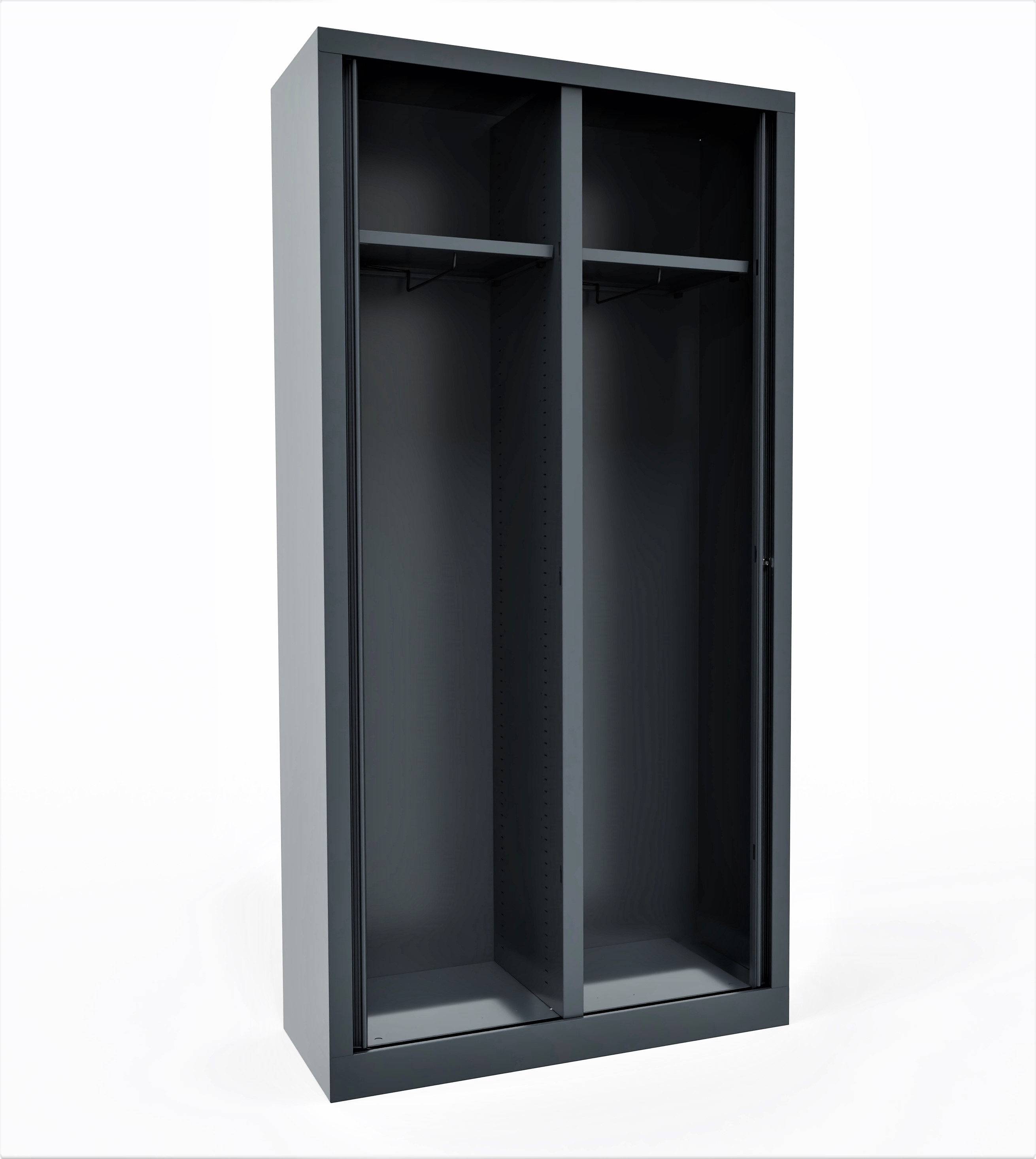 Vestiaire double métallique Etic - h. 198 x l. 100 cm - unicolore - fermeture rideaux