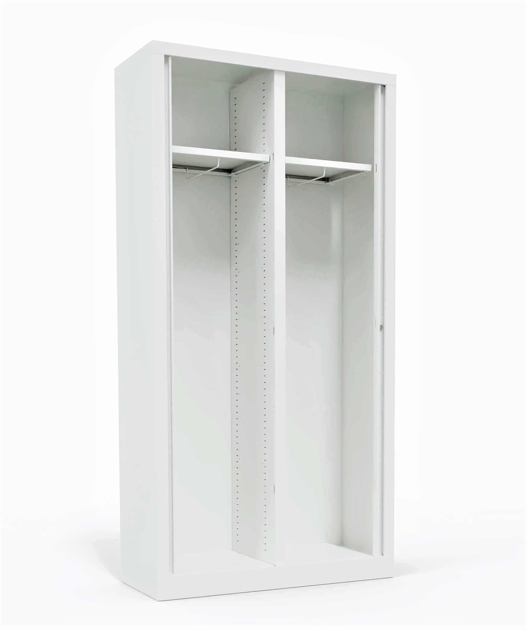 Vestiaire double métallique Etic - h. 198 x l. 100 cm - unicolore - fermeture rideaux