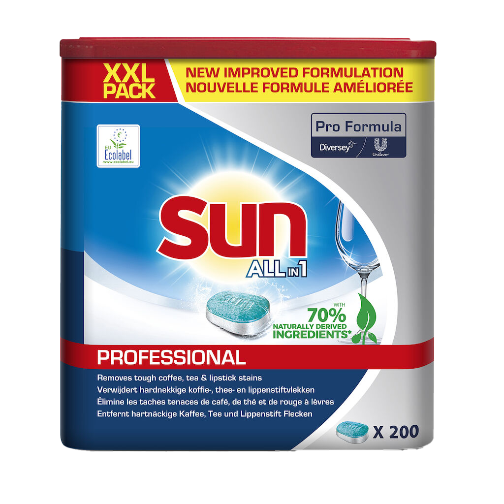 Tablettes lave-vaisselle SUN tout en 1 Ecolabel - seau de 200 doses