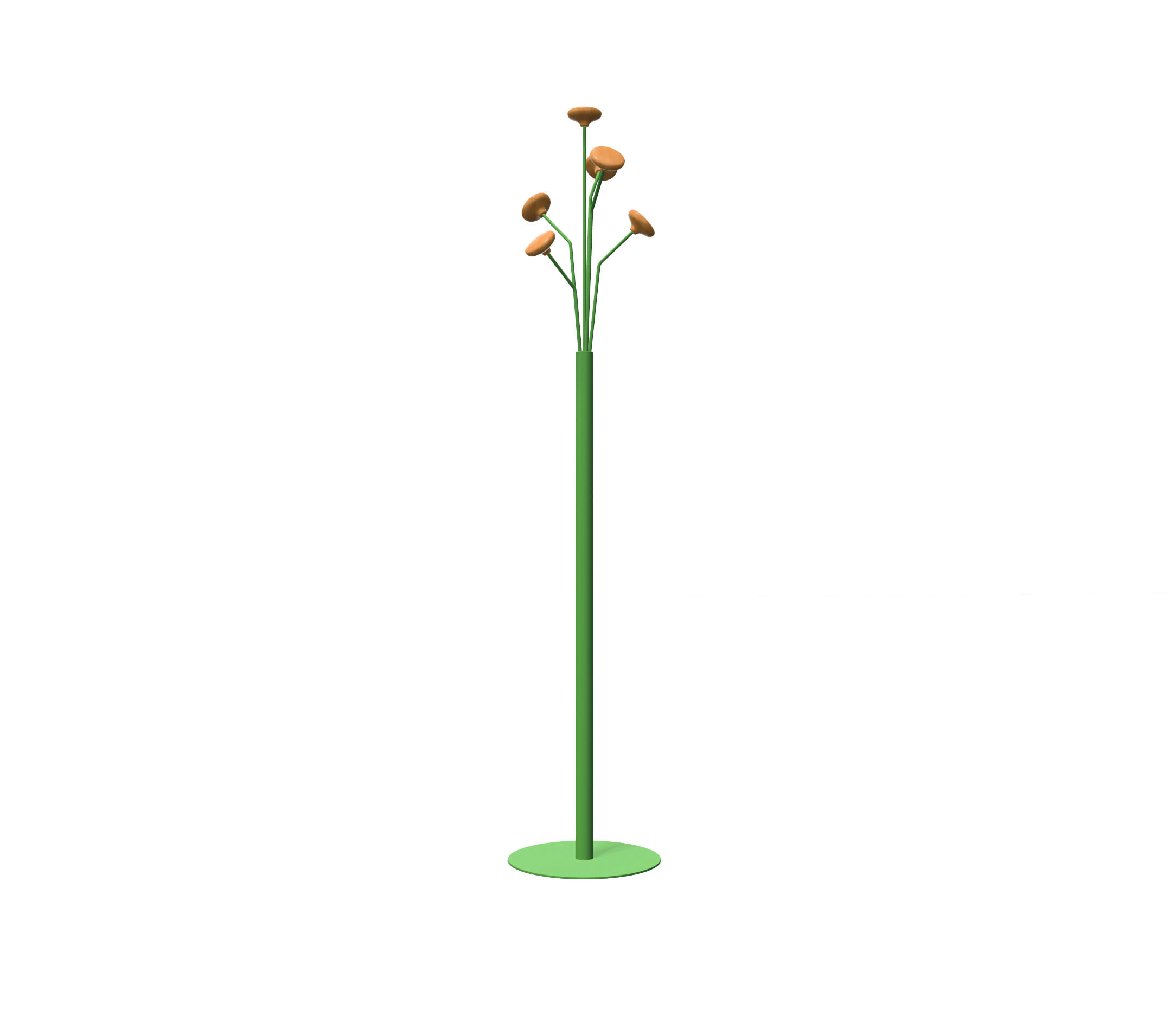 Portemanteau sur socle Lotus - 6 patères bois