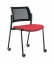 Chaise de réunion 4 pieds sur roulettes Kyos - textile enduit grainé - dossier résille - piétement époxy - lot de 2