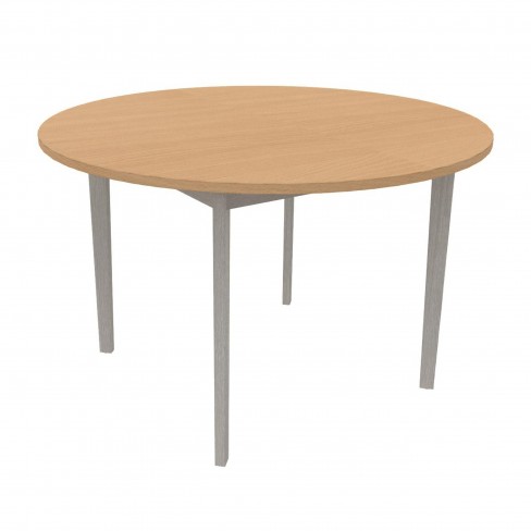 Table Soline 4 pieds - Ø 120 cm - hêtre verni teinté - chant alaisé