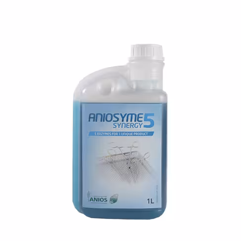 Détergent 5 enzymes pour traitement manuel et automatiques 1 carton de 12 flacons doseurs 1L-