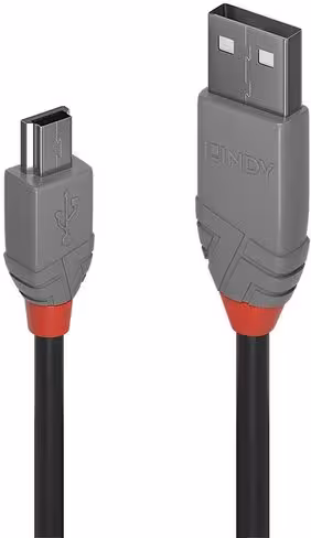 Convertisseur USB 2.0 type A vers mini USB-B Lindy 36723 1,5 m