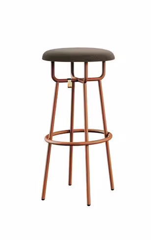 Tabouret haut Assas - assise textile enduit - piétement époxy