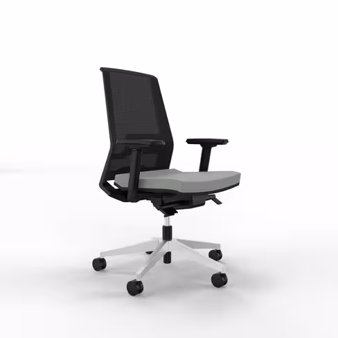 Fauteuilde bureau Léandre Manager - assise cuir - dossier résille - translation d'assise