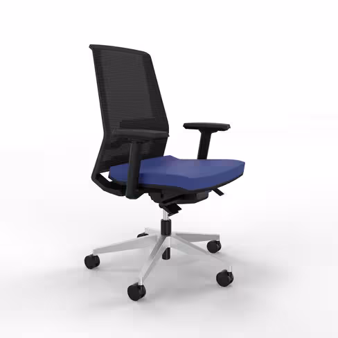 Fauteuil de bureau Léandre Manager - assise tissu - dossier résille - translation d'assise
