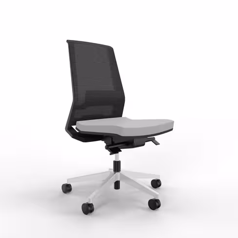 Chaise de bureau Léandre Manager - assise cuir - dossier résille - translation d'assise