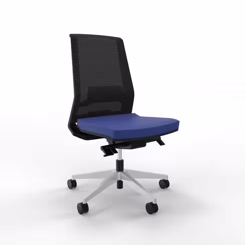 Chaise de bureau Léandre Manager - assise tissu- dossier résille - translation d'assise