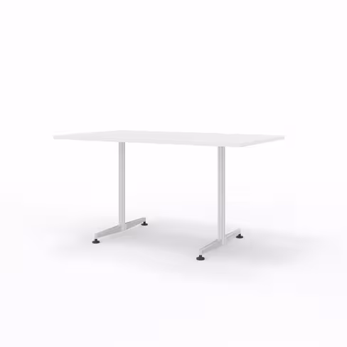 Table San Siro - 140 x 80 cm - piétement à dégagement latéral finition chrome satiné