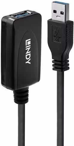 Rallonge USB 3.0 - 5 m - Lindy - noir