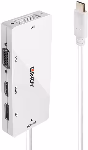 Hub USB-C Lindy 43279 - DP, HDMI, DVI, VGA