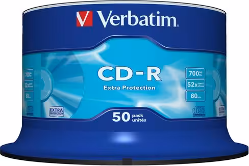 CD-R - Verbatim - 80 mn - 52x - 700 Mo - Tour de 50