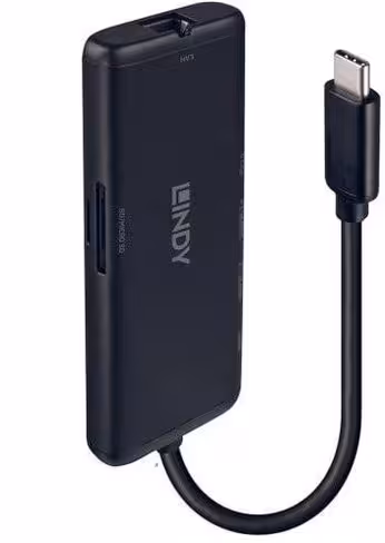 Hub USB-C Lindy 43358 - 6 ports - 4 K - charge rapide 100 W