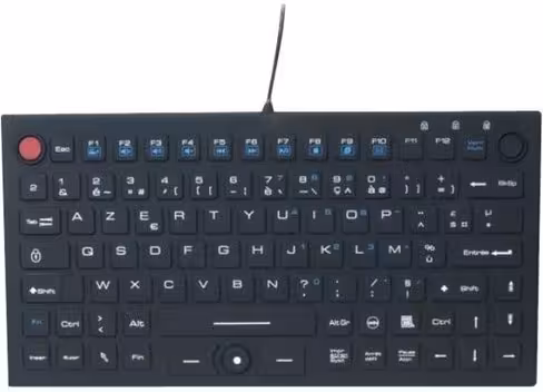 Clavier AZERTY filaire USB étanche - ECF 574436 - IP 68 - souris 2 boutons intégrée - noir