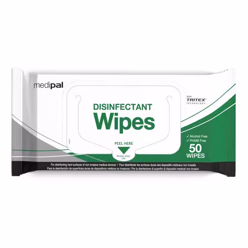 Lingettes détergentes désinfectantes Medipal - 24 sachets de 50 lingettes
