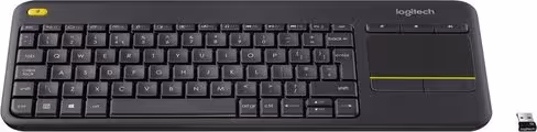 Clavier AZERTY sans fil - Logitech K400 Plus - pour Smart TV - avec pavé tactile - Nano USB - noir