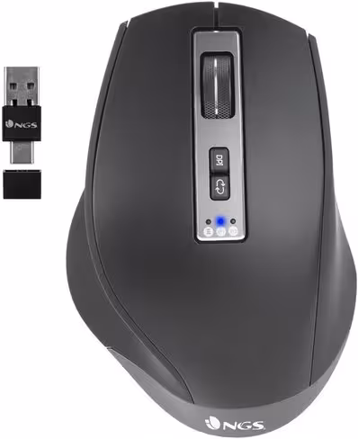 Souris ergonomique sans fil laser - NGS BLUR-RB - Bluetooth 4.0 - rechargeable - noir