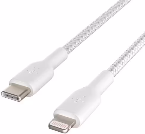 Convertisseur USB-C vers Lightning - tressé et coudé Belkin CAA004BT1MWH