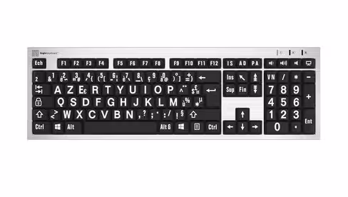 Clavier gros caractères - LogicKeyboard XL Print - filaire USB - rétroéclairé - pour Windows, Mac