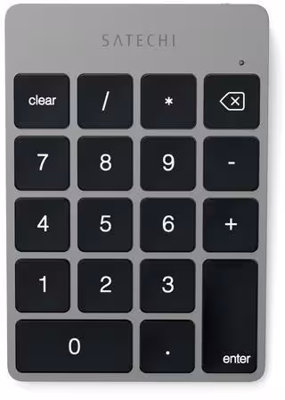 Pavé numérique sans fil - Satechi ST-SALKPM - Bluetooth rechargeable - gris sidéral