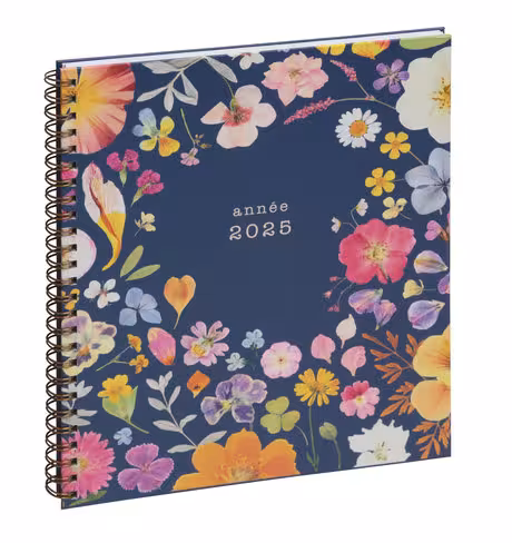 Agenda semainier Exacompta Chemin des Marettes - 2025 18 x 22 cm - bleu