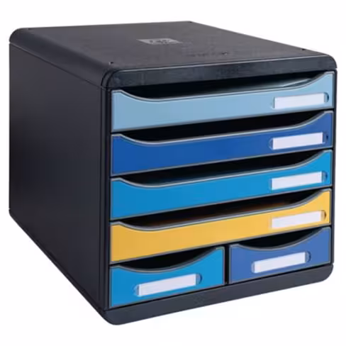 Module de classement 6 tiroirs Big Box Exacompta Beeblue assortis