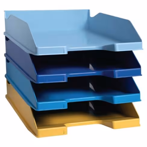 Corbeille a courrier Exacompta Beeblue assortis - lot de 4