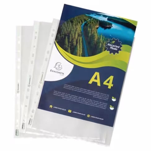 Pochette perforee Exacompta recyclee a4 - lot de 100