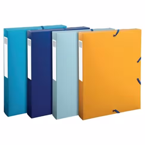 Boite de classement Exacompta Beeblue dos 4cm assortis - lot de 4
