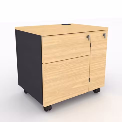 Meuble de rangement informatique Amphitéo - h. 58 x l. 61 cm - sur roulettes