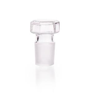 Bouchon creux DURAN, hexagonal, plat, rodé court, NS 24/20 x 100