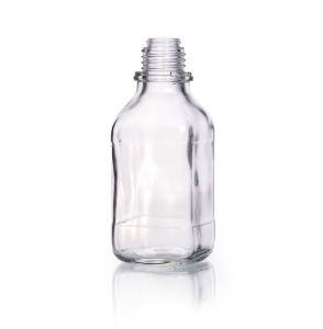 Flacon carré en sodocalcique, clair, à col étroit, ss cap protect de poussières ni bague de déversement, 250 ml x 10