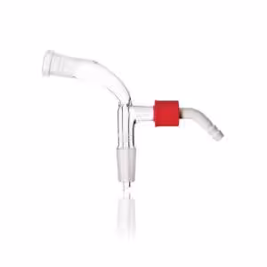 Tube de réception DURAN pour distillation sous vide, coudé, avec embout de connexion dévissable en plastique