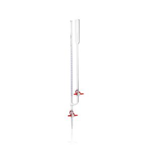 Burette DURAN, grad bleues, bande Schellbach, robinet droit clé PTFE, Classe AS, certif de lot, 2 ml x 2