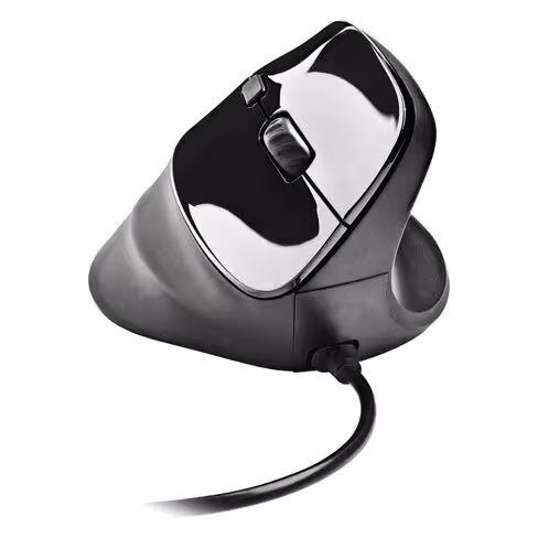 Souris verticale ergonomique filaire laser - NGS SAMSARA - USB - bouton suivant et précédent - noir