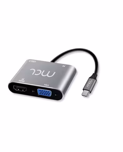 Convertisseur USB-C mâle vers HDMI, VGA femelle MCL MD1B99AU3CHVUDP