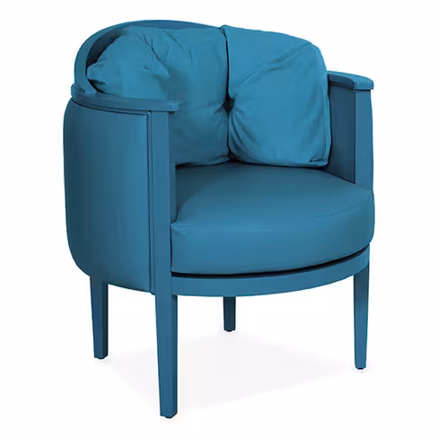 Fauteuil Confident - assise et dossier tissu enduit - structure hêtre massif