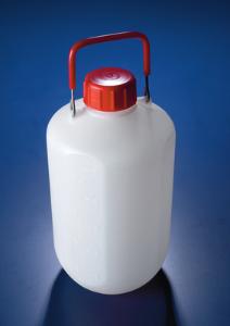 Bonbonne hexa PE avec bouchon vissant 1 poignée avec robinet 5 L