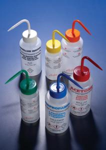 Pissette col large LDPE 250ml I.M.S. bouchon jaune multilingue x5