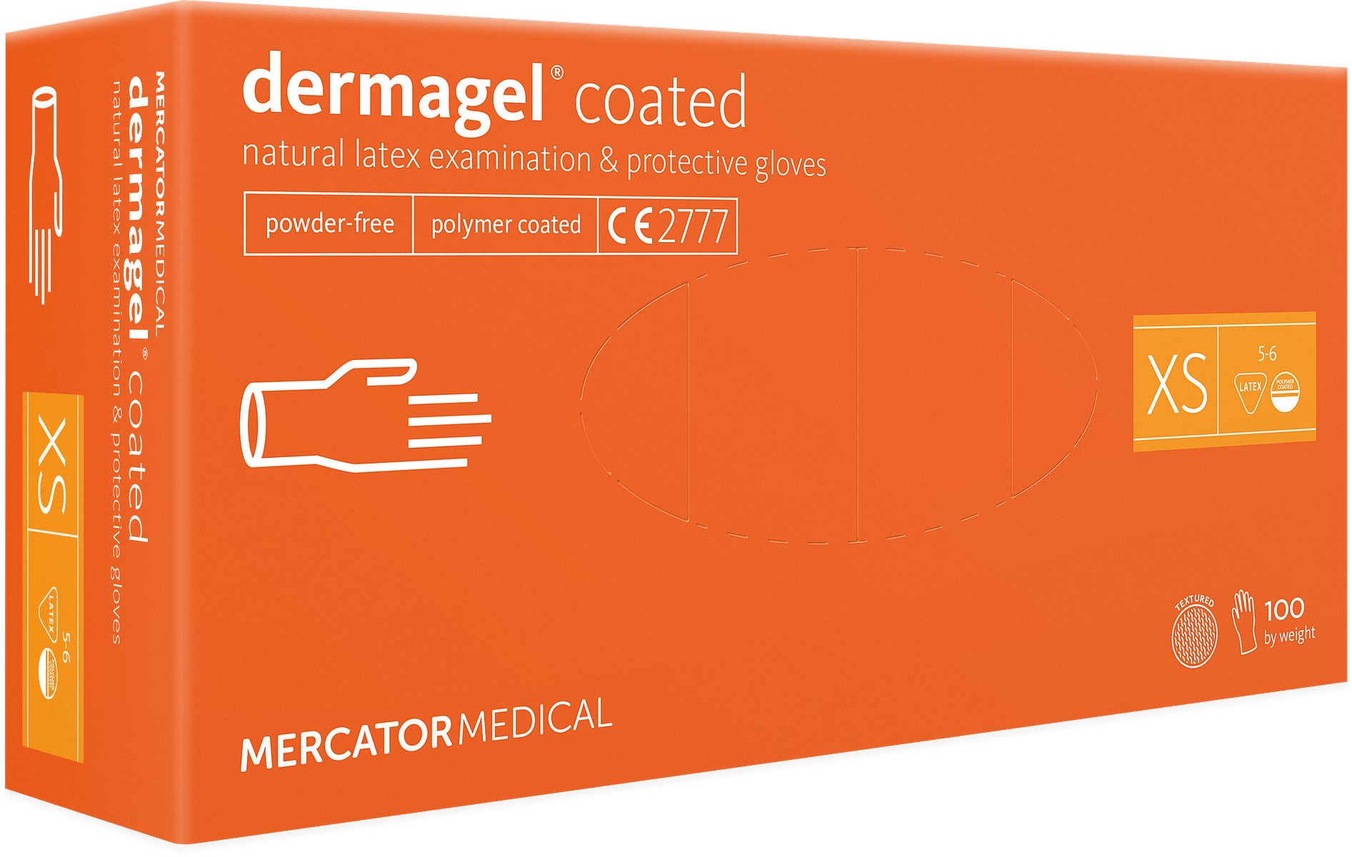 Gant latex non poudré DERMAGEL COATED taille XS x 100