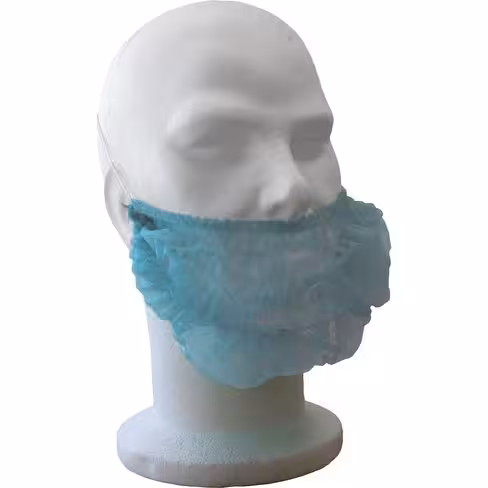 Cache-barbe en polypropylène non-tissé, taille L, coloris blanc x 1000